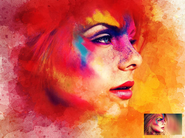 artistic watercolor photoshop action free download